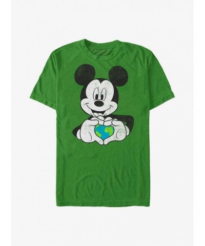 Disney Mickey Mouse Mickey Earth Heart T-Shirt $8.99 T-Shirts