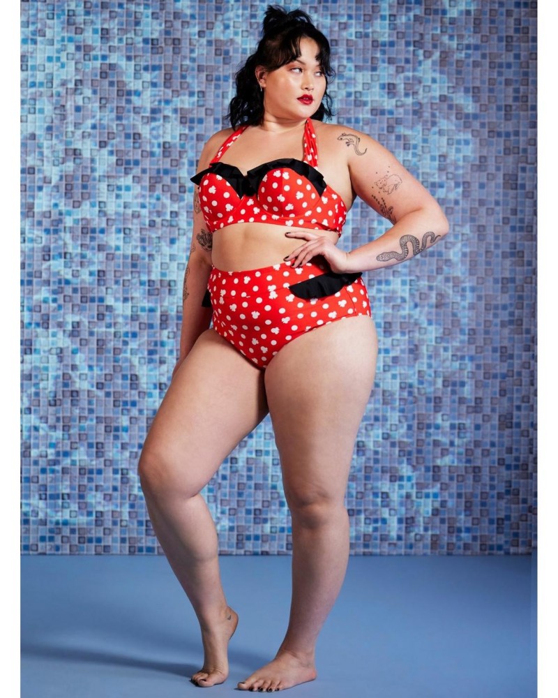 Disney Minnie Mouse Ruffled High-Waisted Swim Bottoms Plus Size $4.96 Bottoms