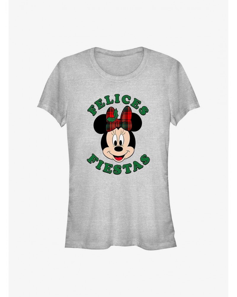 Disney Minnie Mouse Felices Fiestas Happy Holidays in Spanish Girls T-Shirt $7.17 T-Shirts