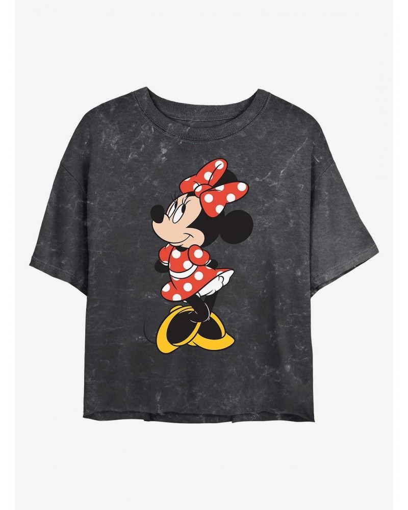 Disney Minnie Mouse Traditional Minnie Mineral Wash Crop Girls T-Shirt $11.56 T-Shirts