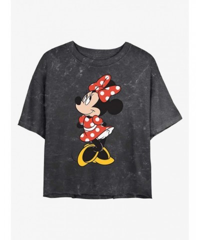 Disney Minnie Mouse Traditional Minnie Mineral Wash Crop Girls T-Shirt $11.56 T-Shirts