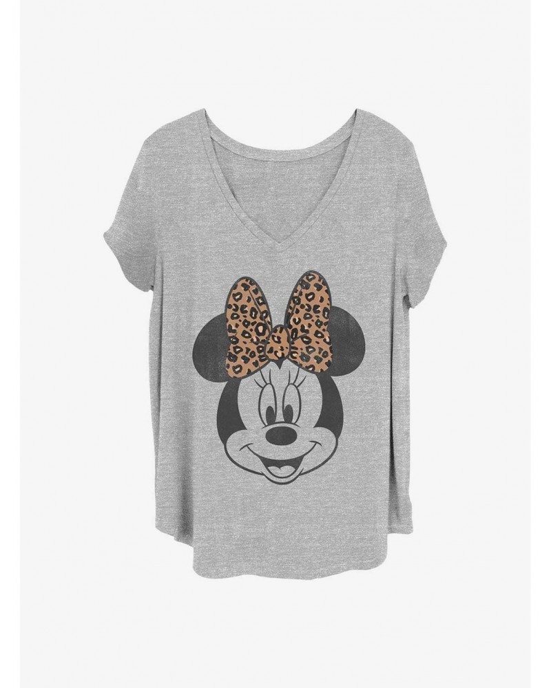 Disney Minnie Mouse Minnie Face Leopard Girls T-Shirt Plus Size $8.79 T-Shirts