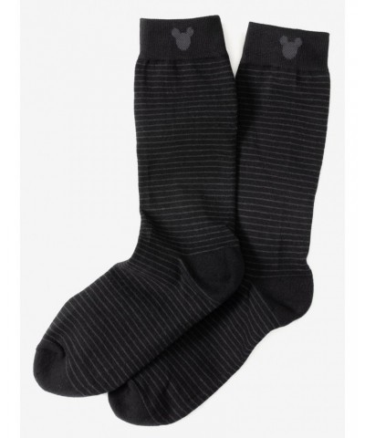 Disney Mickey Mouse Silhouette Stripe Black Men's Socks $5.97 Socks