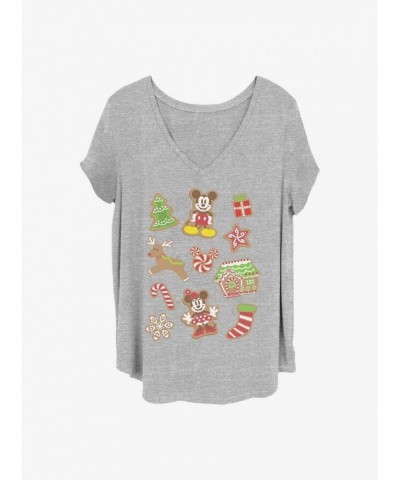 Disney Mickey Mouse Christmas Cookies Girls T-Shirt Plus Size $6.94 T-Shirts