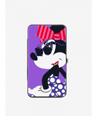 Disney Minnie Mouse Over Shoulder Pose Dots Hinged Wallet $6.69 Wallets