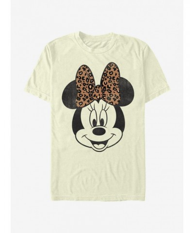 Disney Mickey Mouse Modern Minnie Face Leopard T-Shirt $6.88 T-Shirts