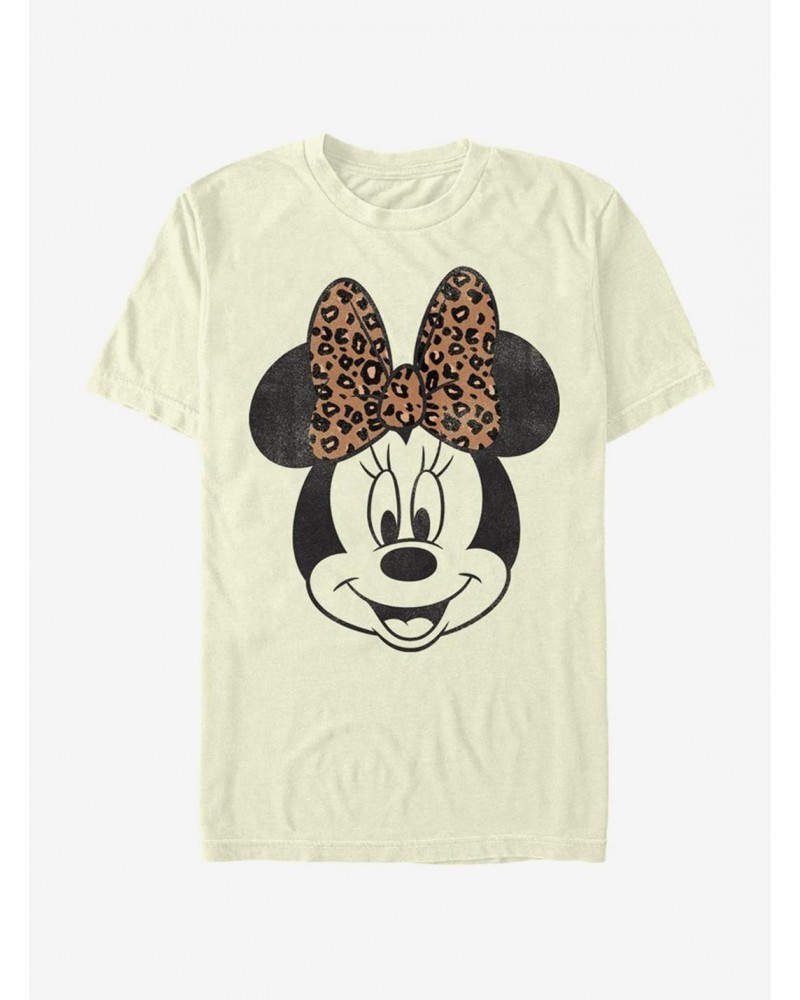 Disney Mickey Mouse Modern Minnie Face Leopard T-Shirt $6.88 T-Shirts