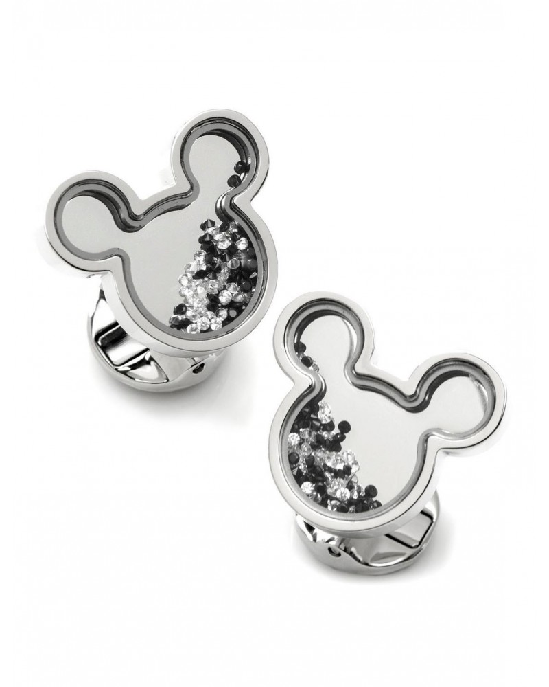 Disney Mickey Mouse Crystal Stainless Steel Cufflinks $63.33 Cufflinks