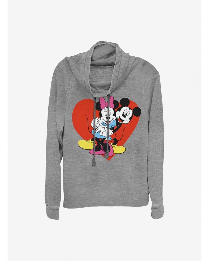 Disney Mickey Mouse Be Mine Cowlneck Long-Sleeve Girls Top $11.49 Tops