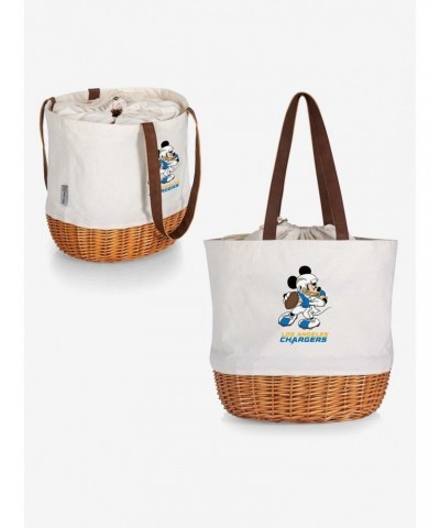 Disney Mickey Mouse NFL Los Angeles Chargers Canvas Willow Basket Tote $20.77 Totes