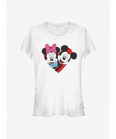 Disney Mickey Mouse Mickey Minnie Heart Girls T-Shirt $6.37 T-Shirts