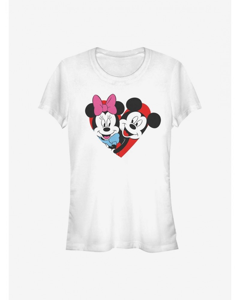 Disney Mickey Mouse Mickey Minnie Heart Girls T-Shirt $6.37 T-Shirts