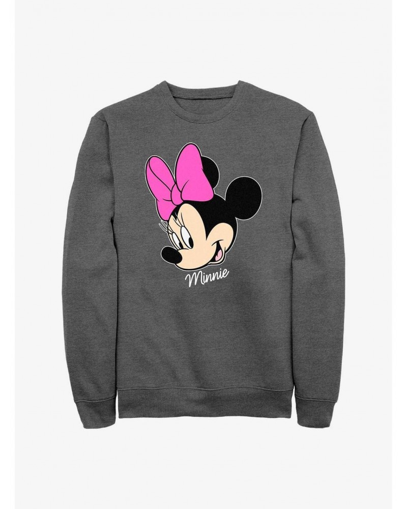 Disney Minnie Mouse Minnie Big Face Sweatshirt $14.76 Sweatshirts