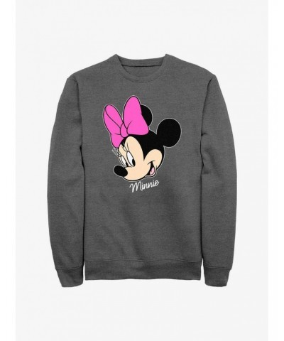 Disney Minnie Mouse Minnie Big Face Sweatshirt $14.76 Sweatshirts