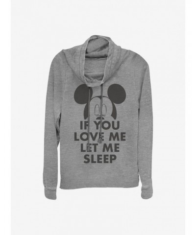 Disney Mickey Mouse Let Me Sleep Cowlneck Long-Sleeve Girls Top $12.57 Tops