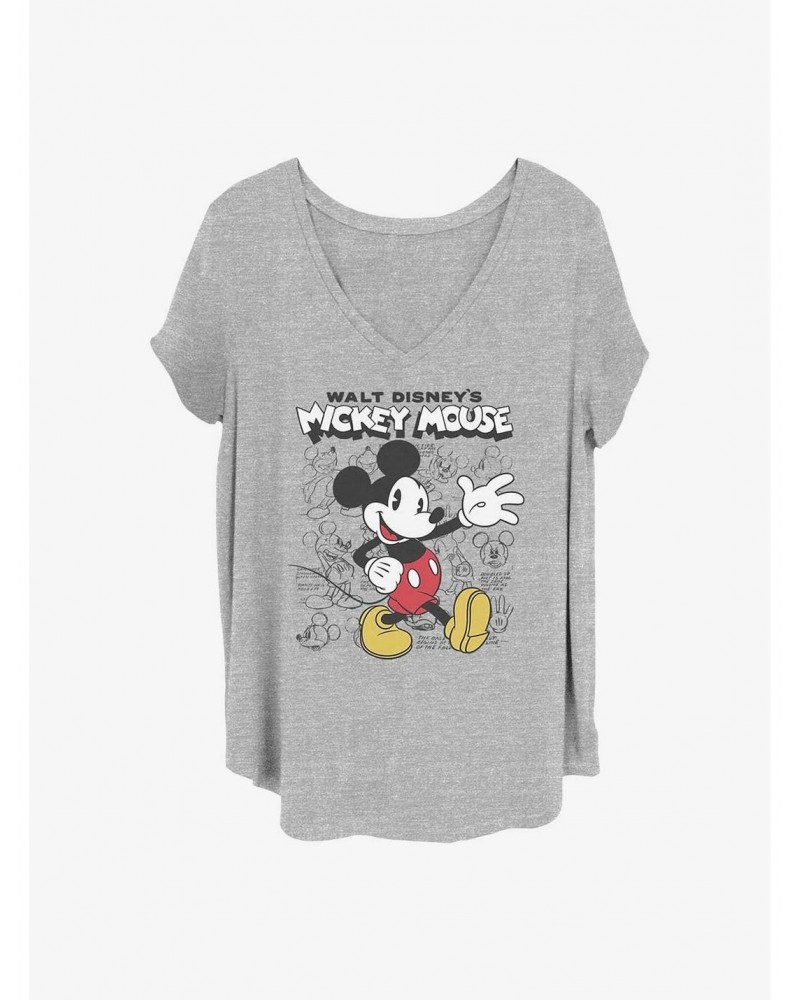 Disney Mickey Mouse Sketchbook Girls T-Shirt Plus Size $8.09 T-Shirts