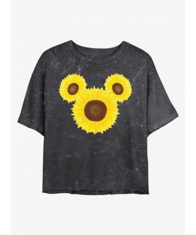 Disney Mickey Mouse Mickey Sunflower Mineral Wash Crop Girls T-Shirt $8.79 T-Shirts