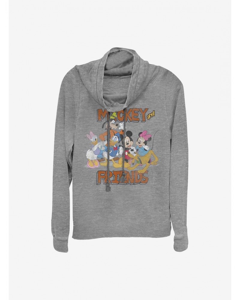 Disney Mickey Mouse And Friends Besties Cowlneck Long-Sleeve Girls Top $13.65 Tops