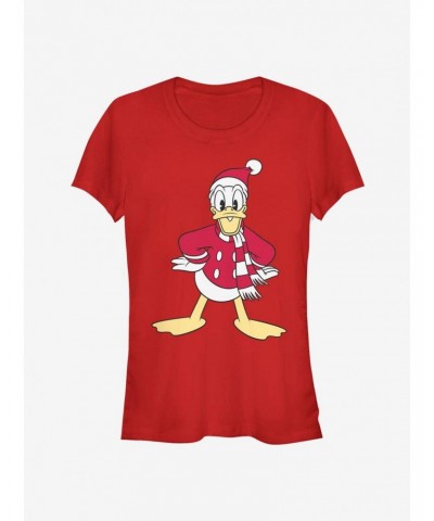 Disney Donald Holiday Santa Hat Classic Girls T-Shirt $9.16 T-Shirts