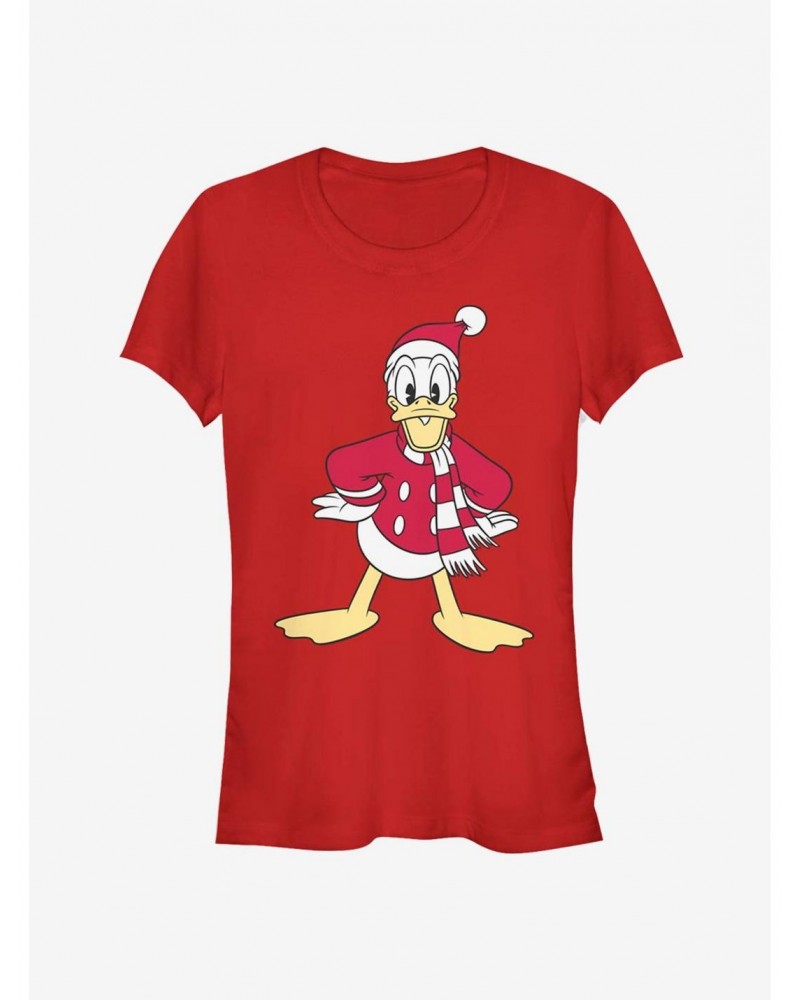 Disney Donald Holiday Santa Hat Classic Girls T-Shirt $9.16 T-Shirts