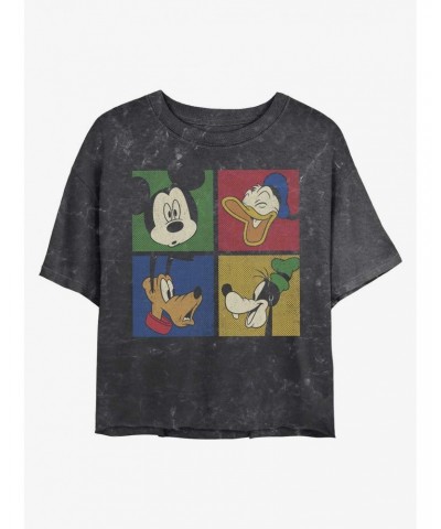 Disney Mickey Mouse Block Party Mineral Wash Crop Girls T-Shirt $7.86 T-Shirts