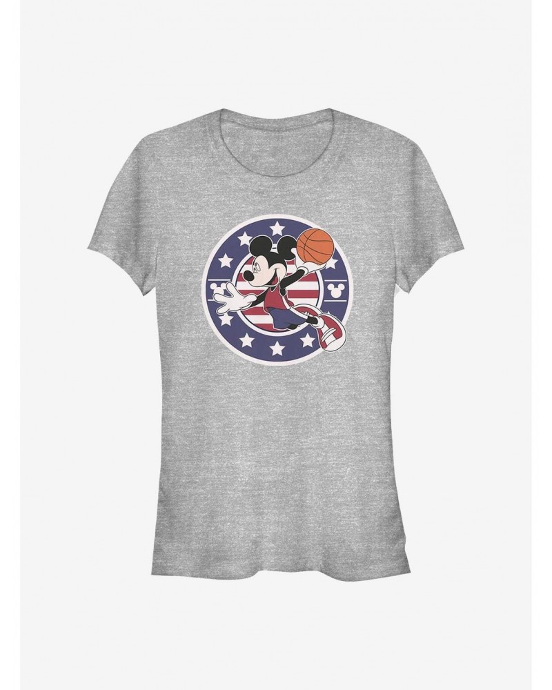 Disney Mickey Mouse Basketball Americana Girls T-Shirt $9.76 T-Shirts