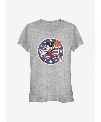 Disney Mickey Mouse Basketball Americana Girls T-Shirt $9.76 T-Shirts