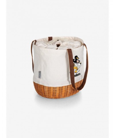 Disney Mickey Mouse NFL Pittsburgh Steelers Canvas Willow Basket Tote $20.77 Totes