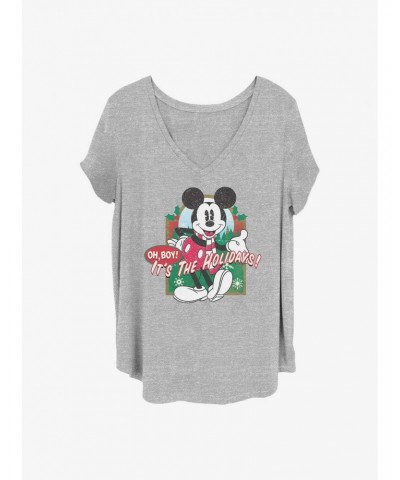 Disney Mickey Mouse Vintage Holiday Mickey Girls T-Shirt Plus Size $8.32 T-Shirts