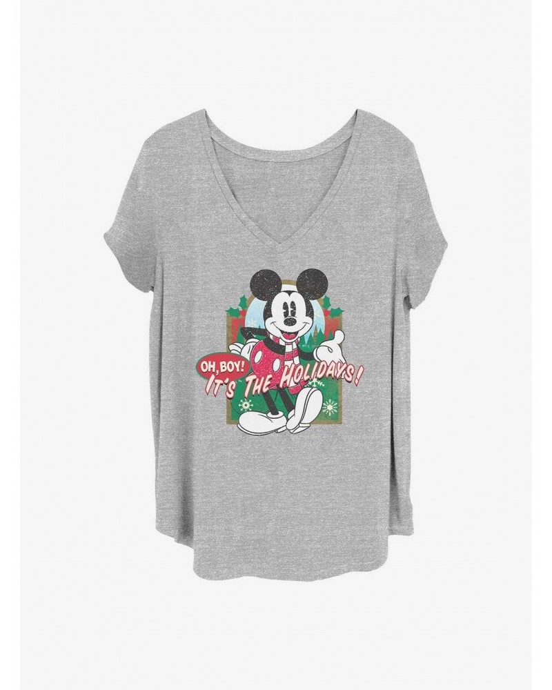 Disney Mickey Mouse Vintage Holiday Mickey Girls T-Shirt Plus Size $8.32 T-Shirts