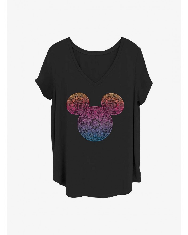 Disney Mickey Mouse Mickey Mandala Fill Girls T-Shirt Plus Size $6.94 T-Shirts