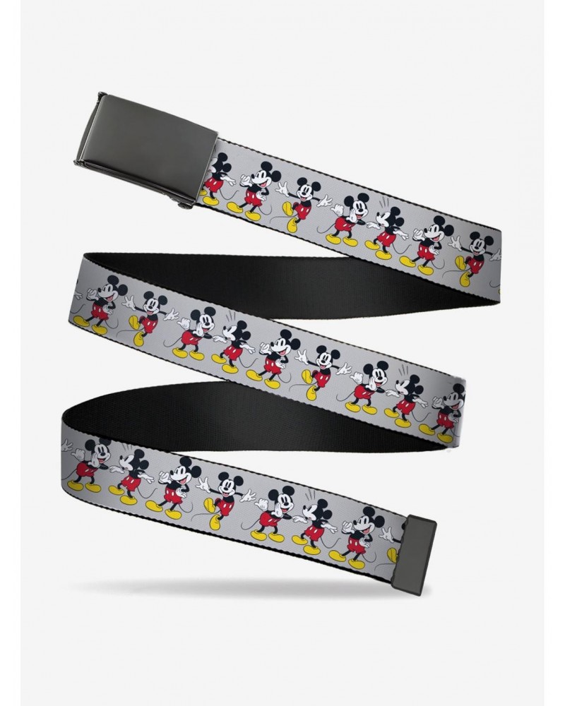 Disney Mickey Mouse Poses Gray Clamp Belt $9.45 Belts