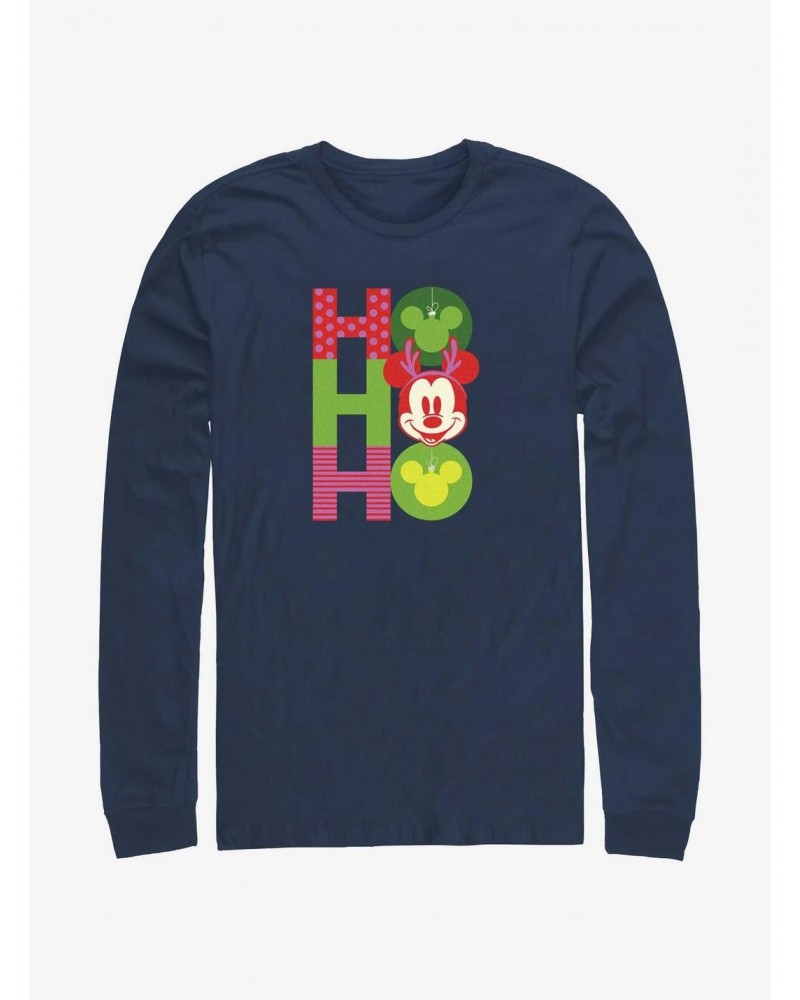 Disney Mickey Mouse Ho Ho Ho Ornaments Long-Sleeve T-Shirt $12.90 T-Shirts