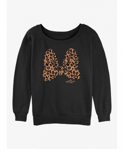 Disney Minnie Mouse Animal Print Bow Girls Slouchy Sweatshirt $11.51 Sweatshirts