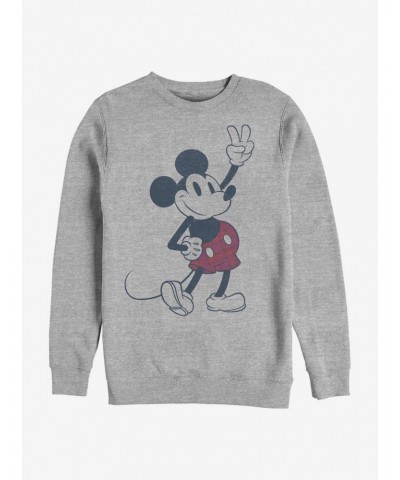 Disney Mickey Mouse Plaid Mickey Crew Sweatshirt $9.15 Sweatshirts