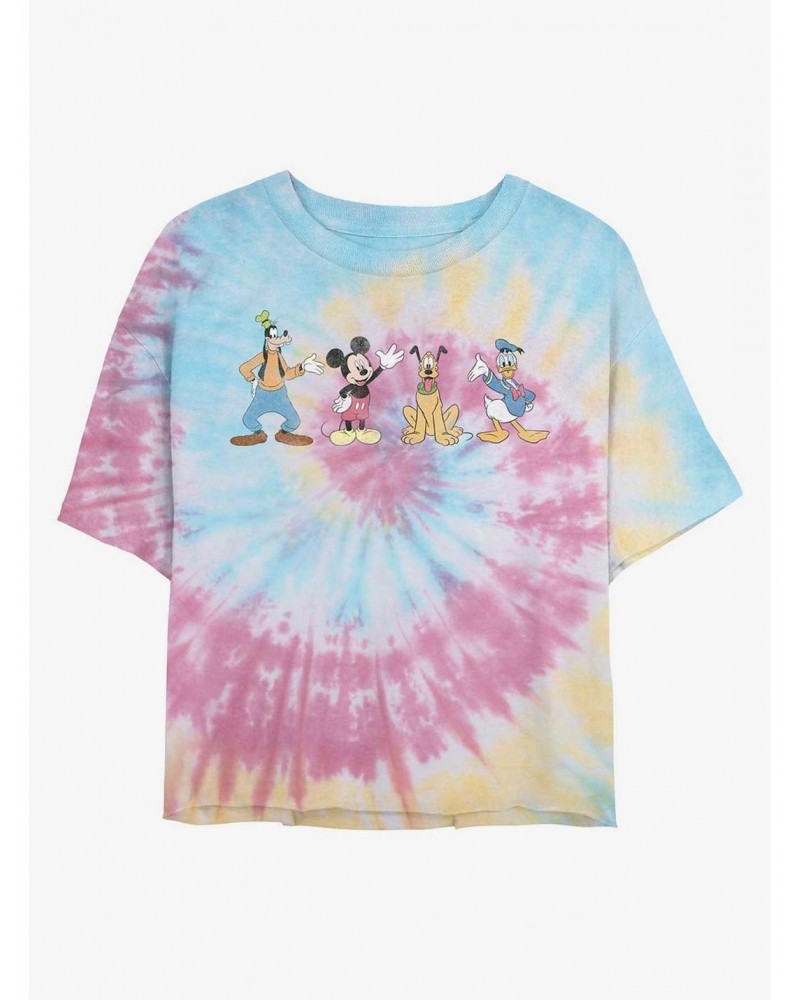 Disney Mickey Mouse Disney Groupie Tie Dye Crop Girls T-Shirt $9.68 T-Shirts