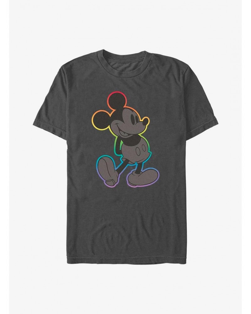 Disney Mickey Mouse Mickey Rainbow Outline Pride T-Shirt $6.31 T-Shirts