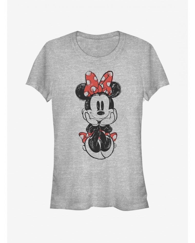 Disney Mickey Mouse Sitting Minnie Sketch Girls T-Shirt $9.36 T-Shirts