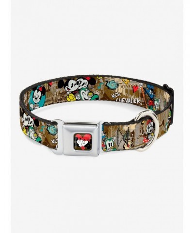 Disney Minnie Mouse Croissant De Triomphe Seatbelt Buckle Dog Collar $8.96 Pet Collars