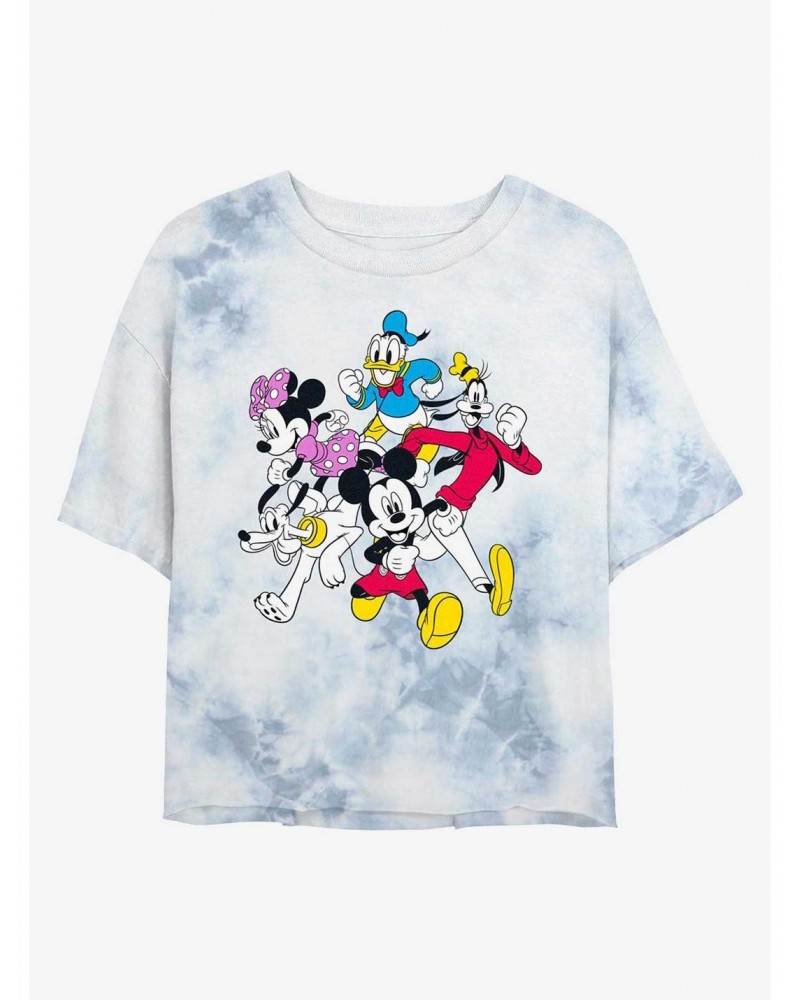 Disney Mickey Mouse Fun Run Tie-Dye Girls Crop T-Shirt $8.79 T-Shirts