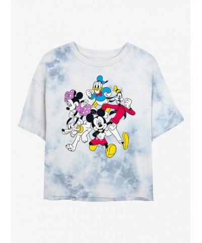 Disney Mickey Mouse Fun Run Tie-Dye Girls Crop T-Shirt $8.79 T-Shirts