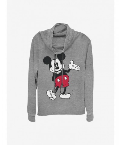 Disney Mickey Mouse World Famous Mouse Cowlneck Long-Sleeve Girls Top $17.96 Tops