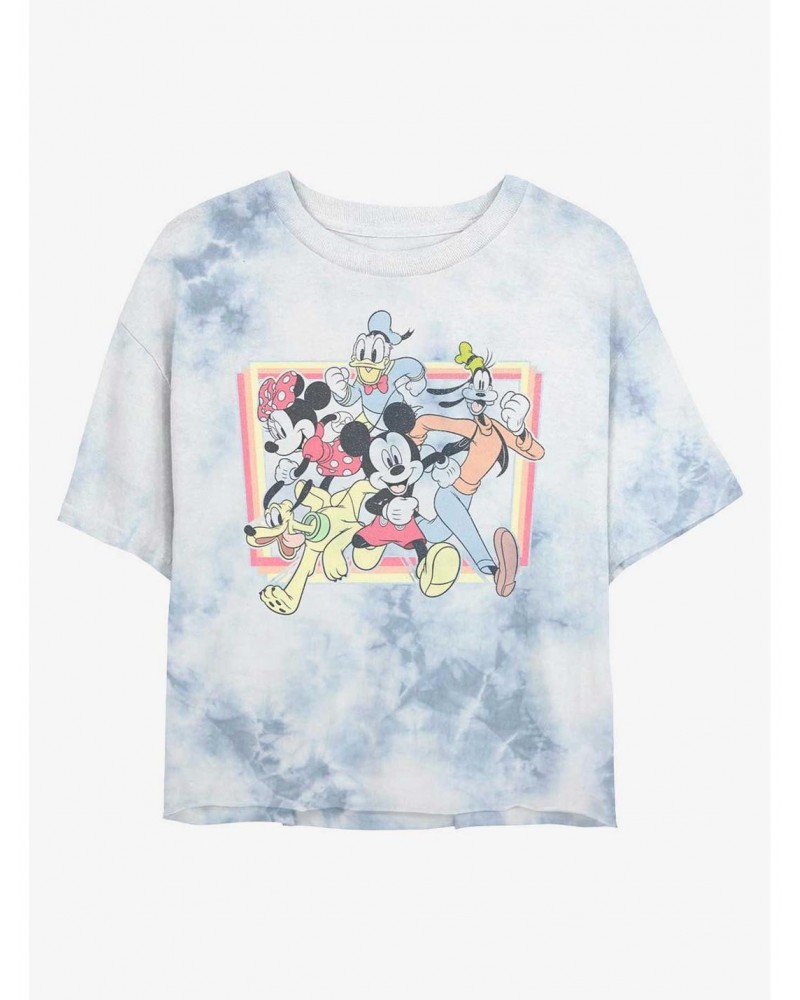 Disney Mickey Mouse Break Out Tie-Dye Girls Crop T-Shirt $10.17 T-Shirts