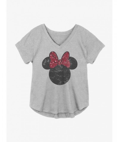 Disney Minnie Mouse Worn Red Leopard Bow Girls Plus Size T-Shirt $9.02 T-Shirts