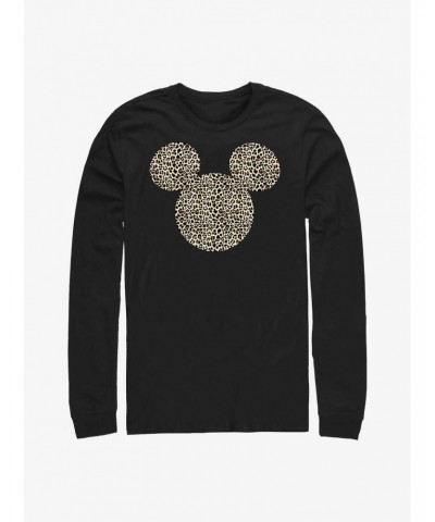 Disney Mickey Mouse Leopard Print Ears Long-Sleeve T-Shirt $10.53 T-Shirts