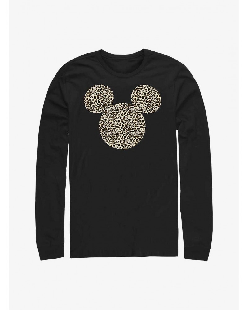 Disney Mickey Mouse Leopard Print Ears Long-Sleeve T-Shirt $10.53 T-Shirts