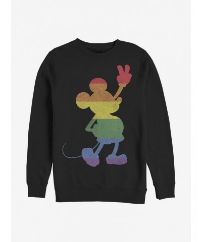 Disney Mickey Mouse Love Is Love Pride Mickey Crew Sweatshirt $14.76 Sweatshirts