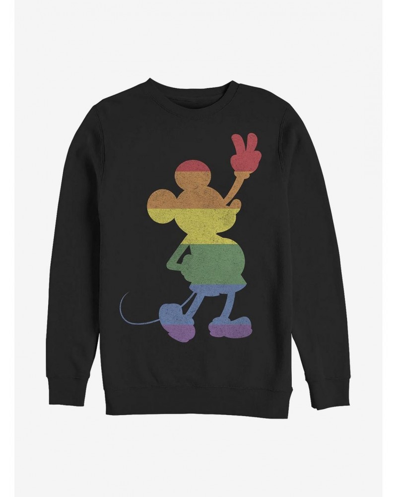 Disney Mickey Mouse Love Is Love Pride Mickey Crew Sweatshirt $14.76 Sweatshirts