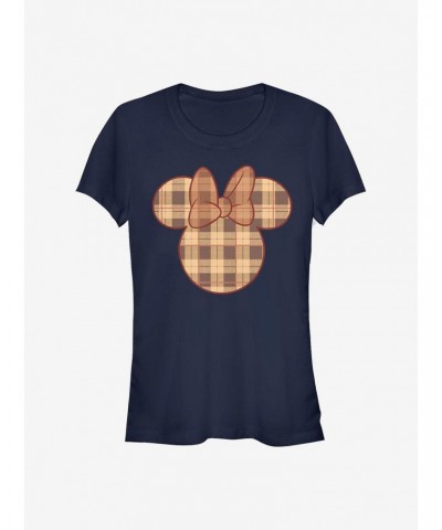 Disney Minnie Mouse Fall Plaid Minnie Girls T-Shirt $6.57 T-Shirts