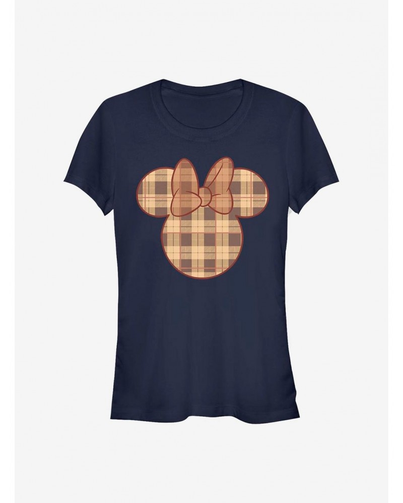 Disney Minnie Mouse Fall Plaid Minnie Girls T-Shirt $6.57 T-Shirts